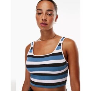Aritzia Babaton Squareneck Knit Striped Cropped Tank XSmall